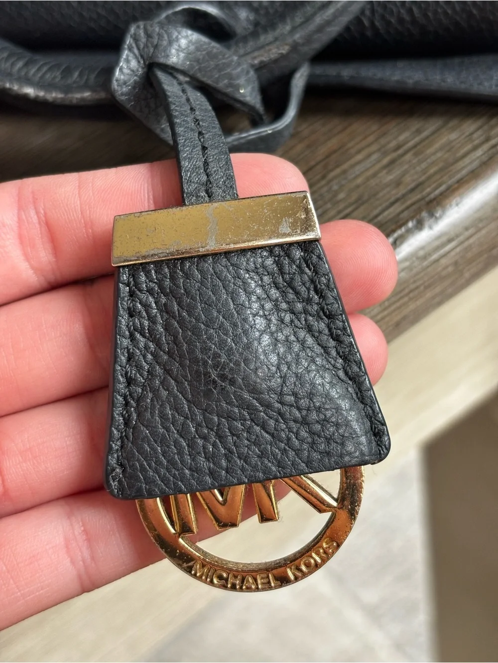 Michael Kors Black Pebbled Leather Satchel Crossbody Bag Gold Hardware